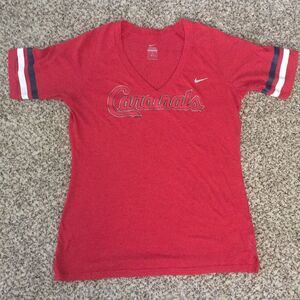 Nike St Louis Cardinals Baseball Shirt Large Red MLB V Neck